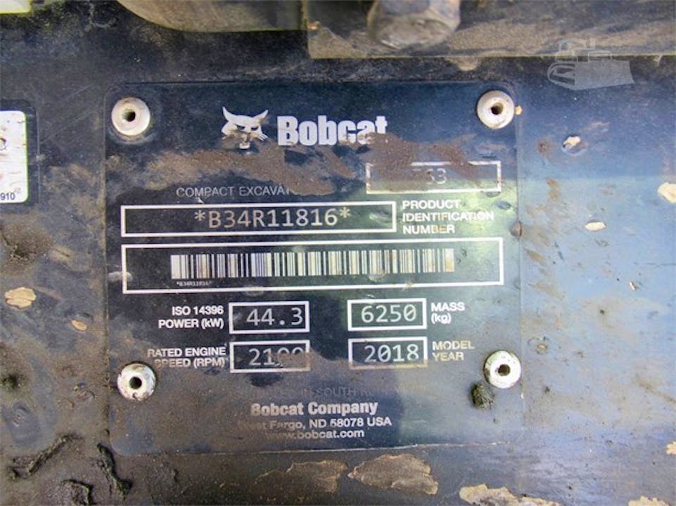 Bobcat E63 Mini-pelle 2018