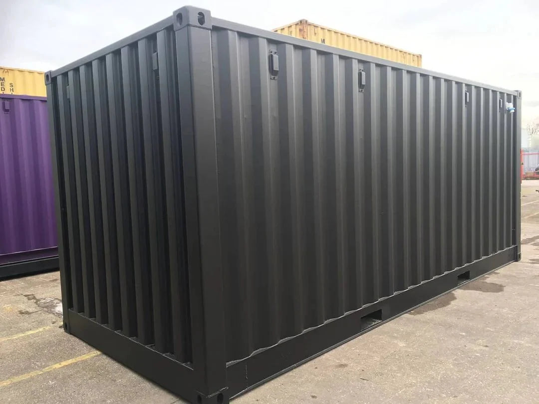 Container Open Side 20 pieds noir – Accès latéral intégral